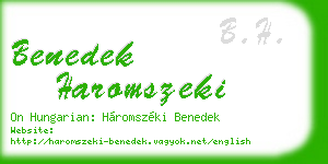 benedek haromszeki business card